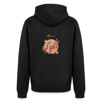 Moin Sylt Nordseeinsel Urlaub - Unisex Premium Bio Zip Hoodie - Schwarz - Hinten - Nico (187cm)