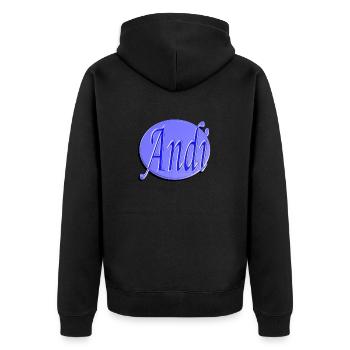 andi2 - Unisex Premium Organic Zip Hoodie - black - Back - Nico (187cm)