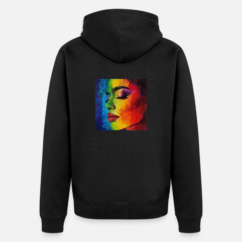 Arc-en-ciel - Veste à capuche bio Premium Unisexe - noir