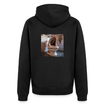 Neue Angst - Unisex Premium Bio Zip Hoodie - Schwarz - Hinten - Nico (187cm)