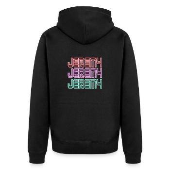 Jeremy2 - Unisex Premium Organic Zip Hoodie - black - Back - Nico (187cm)