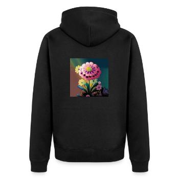 Zauberhafter Sonnenuntergangszauber - Unisex Premium Bio Zip Hoodie - Schwarz - Hinten - Nico (187cm)