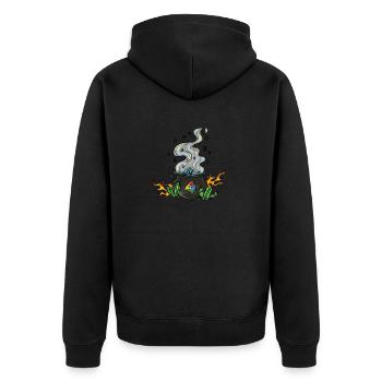 HKL Geburtstagskessel 4 - Unisex Premium Bio Zip Hoodie - Schwarz - Hinten - Nico (187cm)