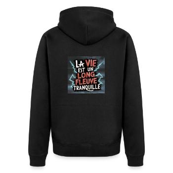 la vie est un long fleuve tranquille - Veste à capuche bio Premium Unisexe - noir - Dos - Nico (187cm)