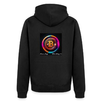 23714913 9790 4482 AA97 9B09B681A2FC - Unisex Premium Bio Zip Hoodie - Schwarz - Hinten - Nico (187cm)