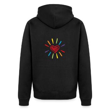 Rainbow Love - Unisex Premium Bio Zip Hoodie - Schwarz - Hinten - Nico (187cm)