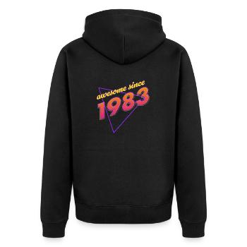 Rétro - Awesome since 1983 - Veste à capuche bio Premium Unisexe - noir - Dos - Nico (187cm)