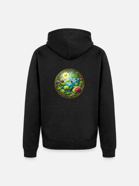 See Leben - Unisex Premium Bio Zip Hoodie - Schwarz