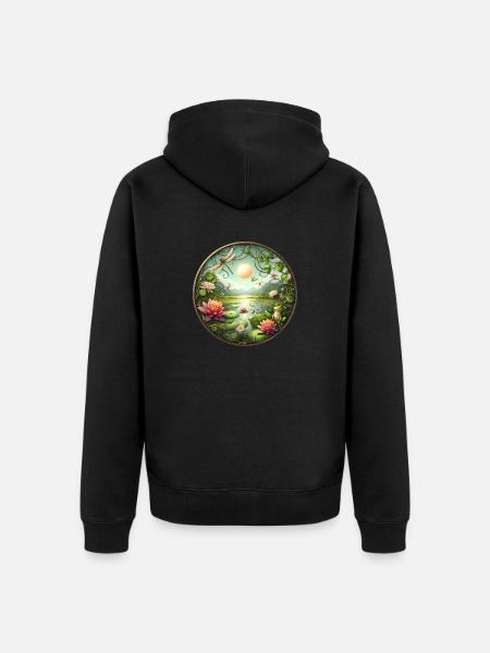 Lac des rêves - Veste à capuche bio Premium Unisexe - noir