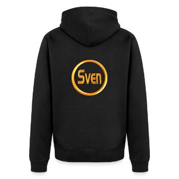 sven2 - Unisex Premium Organic Zip Hoodie - black - Back - Nico (187cm)