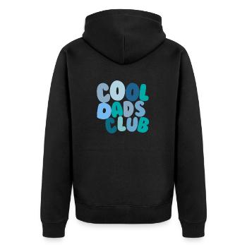 Cool Dads Club Blau - Unisex Premium Bio Zip Hoodie - Schwarz - Hinten - Nico (187cm)