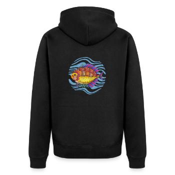 Poisson - Veste à capuche bio Premium Unisexe - noir - Dos - Nico (187cm)