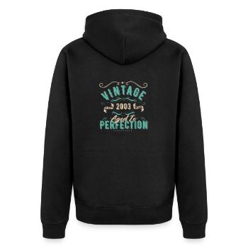 Vintage 2003 - 2003 Birthday Gift - Unisex Premium Organic Zip Hoodie - black - Back - Nico (187cm)