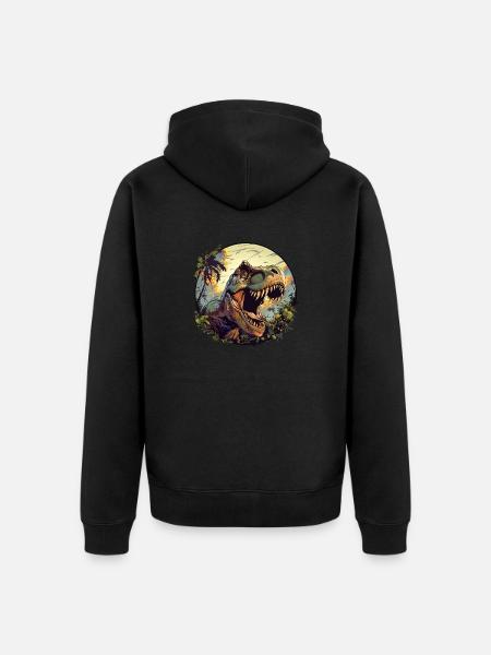 Dino Safari - Unisex Premium Bio Zip Hoodie - Schwarz