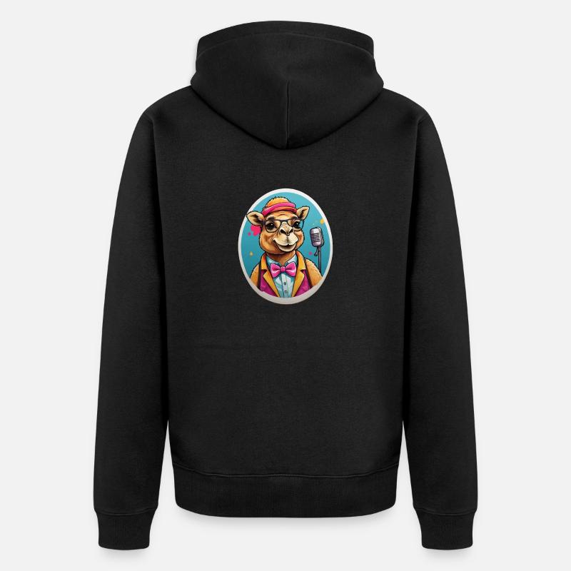 Funny Comic Camel - Veste à capuche bio Premium Unisexe - noir