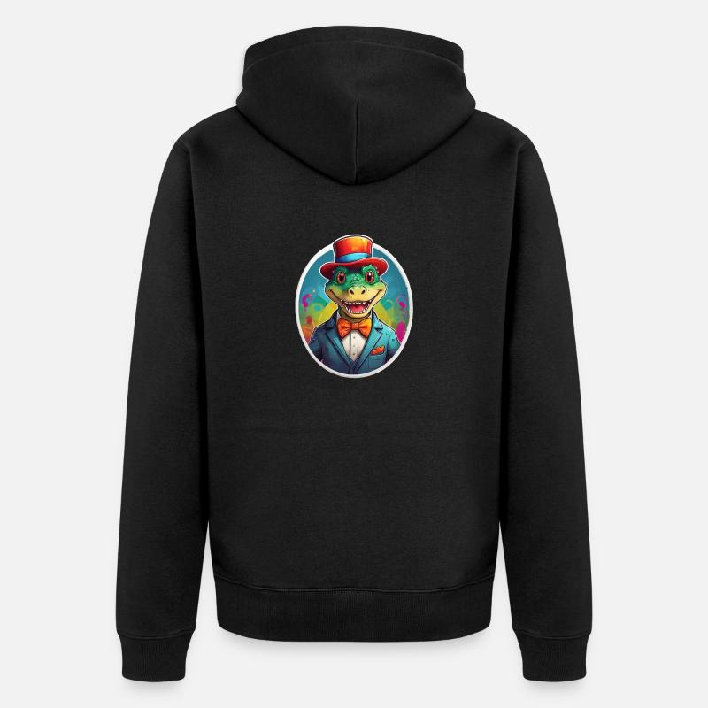 Crocodile comique drôle - Veste à capuche bio Premium Unisexe - noir