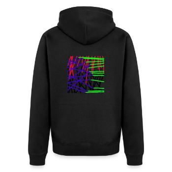 Großes Abfangen gehackter Raketen - Unisex Premium Bio Zip Hoodie - Schwarz - Hinten - Nico (187cm)