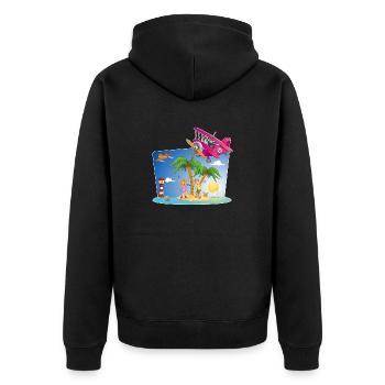 Cheerful and colorful summer illustration. - Unisex Premium Organic Zip Hoodie - black - Back - Nico (187cm)