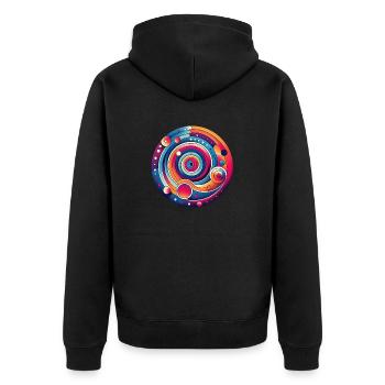 Planète psychédélique - Veste à capuche bio Premium Unisexe - noir - Dos - Nico (187cm)
