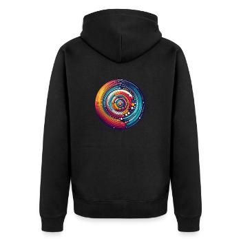 Planètes psychédéliques - Veste à capuche bio Premium Unisexe - noir - Dos - Nico (187cm)