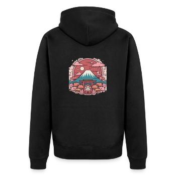 Japon - Veste à capuche bio Premium Unisexe - noir - Dos - Nico (187cm)