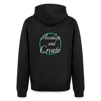 innovation in technology birthday - Unisex Premium Bio Zip Hoodie - Schwarz - Hinten - Nico (187cm)