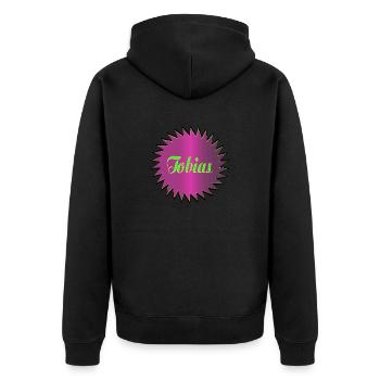 tobias2 - Unisex Premium Organic Zip Hoodie - black - Back - Nico (187cm)