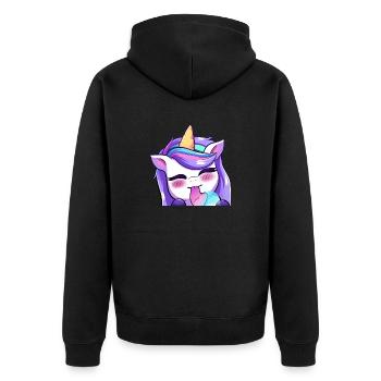 Lyaschlecki - Unisex Premium Bio Zip Hoodie - Schwarz - Hinten - Nico (187cm)