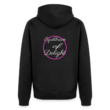 joy and laughter present idea inner joy gift - Unisex Premium Bio Zip Hoodie - Schwarz - Hinten - Nico (187cm)