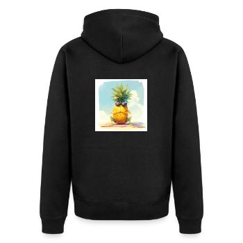 Ananas drôle faisant du yoga - Veste à capuche bio Premium Unisexe - noir - Dos - Nico (187cm)