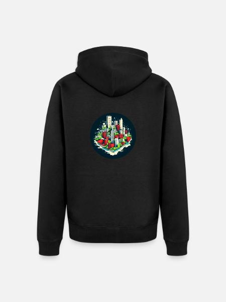 The city an architectural masterpiece - Unisex Premium Organic Zip Hoodie - black