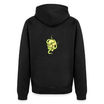 Skull with tentacles - Unisex Premium Organic Zip Hoodie - black - Back - Nico (187cm)