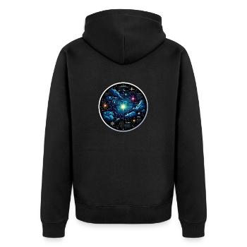 Sternenbilder Sternenkarte - Unisex Premium Bio Zip Hoodie - Schwarz - Hinten - Nico (187cm)