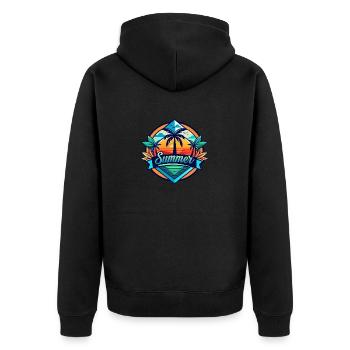 Summertime - Unisex Premium Bio Zip Hoodie - Schwarz - Hinten - Nico (187cm)