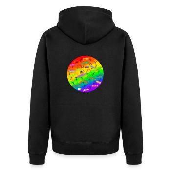 LGBTQIA+ Pride Design - Unisex Premium Bio Zip Hoodie - Schwarz - Hinten - Nico (187cm)