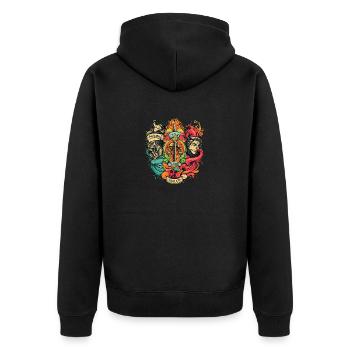 Rébellion avec élégance - Veste à capuche bio Premium Unisexe - noir - Dos - Nico (187cm)