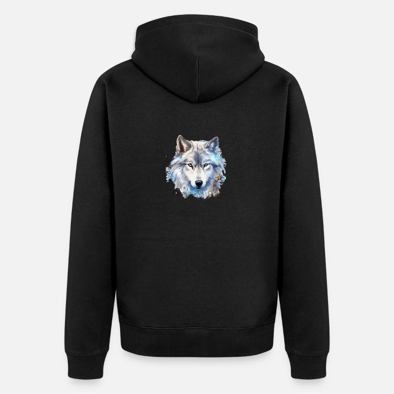 L’ du loup de Noël - Veste à capuche bio Premium Unisexe - noir