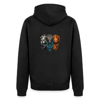 Dieux de l’Unification des Trois - Veste à capuche bio Premium Unisexe - noir - Dos - Nico (187cm)