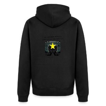 Sternenkind in unseren Herzen - Unisex Premium Bio Zip Hoodie - Schwarz - Hinten - Nico (187cm)