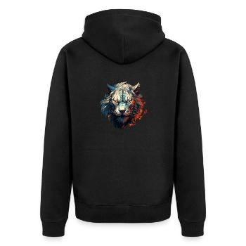 La mode avec un cœur de lion - Veste à capuche bio Premium Unisexe - noir - Dos - Nico (187cm)