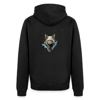 Le renard murmure l’élégance - Veste à capuche bio Premium Unisexe - noir - Dos - Nico (187cm)