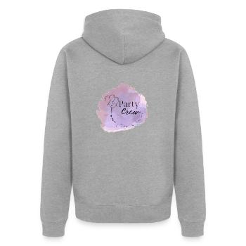 Party - Unisex Premium Bio Zip Hoodie - Grau meliert - Hinten - Nico (187cm)