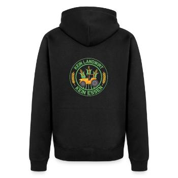 Kein Landwirt Kein Essen Bauer Bauernhof - Unisex Premium Bio Zip Hoodie - Schwarz - Hinten - Nico (187cm)