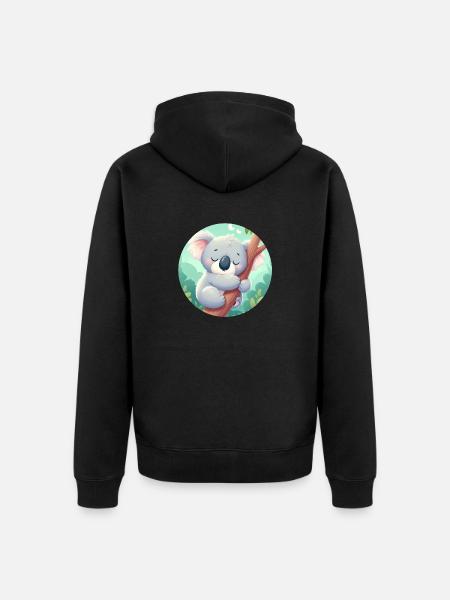 happy koala bear koala - Unisex Premium Organic Zip Hoodie - black