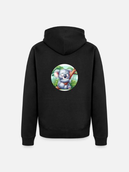 happy koala bear koala - Unisex Premium Organic Zip Hoodie - black
