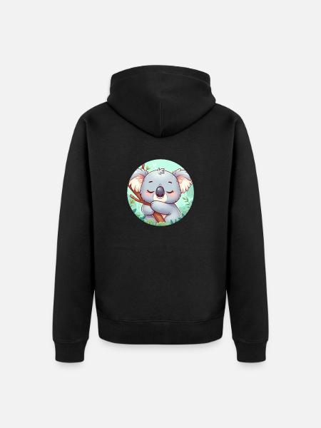 Koala heureux Koala Ours Koala - Veste à capuche bio Premium Unisexe - noir