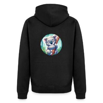 Koala heureux ours koala - Veste à capuche bio Premium Unisexe - noir - Dos - Nico (187cm)