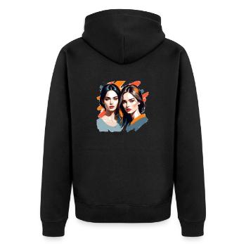 MADFOXX - Beautiful Girls - Unisex Premium Bio Zip Hoodie - Schwarz - Hinten - Nico (187cm)