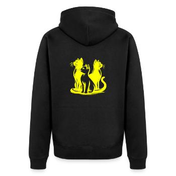 Chat, Chat, Chats, Animaux De Compagnie, Animal De Compagnie, Mignon, Animal, Animal De Compagnie - Veste à capuche bio Premium Unisexe - noir - Dos - Nico (187cm)