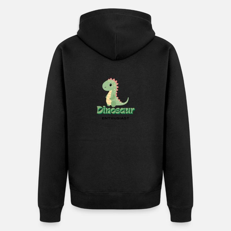 Passionné de dinosaures - Veste à capuche bio Premium Unisexe - noir